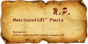 Matriszottó Paula névjegykártya